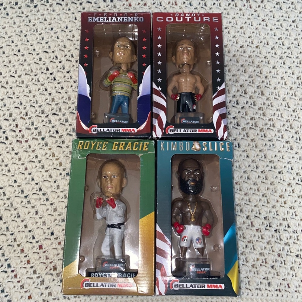Bellator MMA Collector Set of 4 Bobbleheads. BNIB